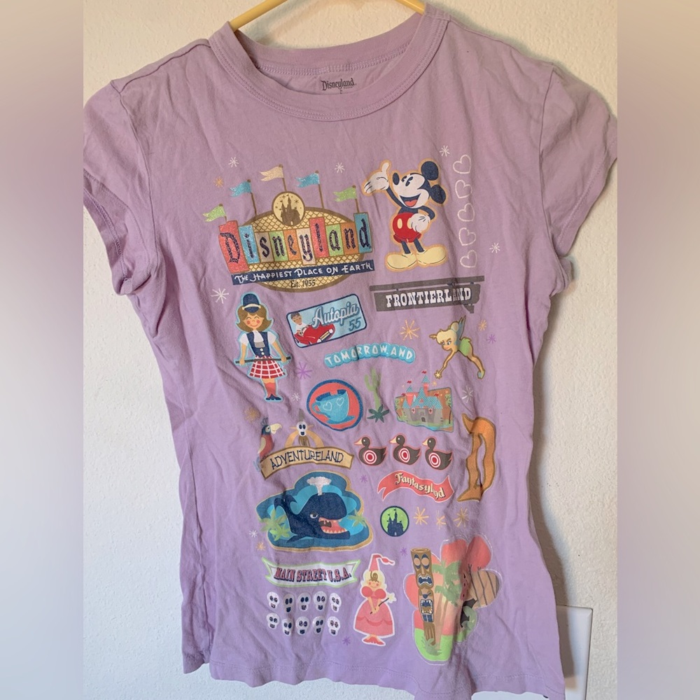 Disneyland Rare y2k Disney Tee for Tween Purple Mary Blair